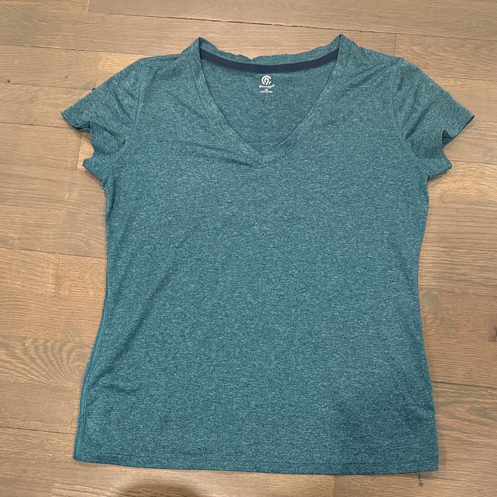 Champion Teal V-Neck Short Sleeve Top size XS